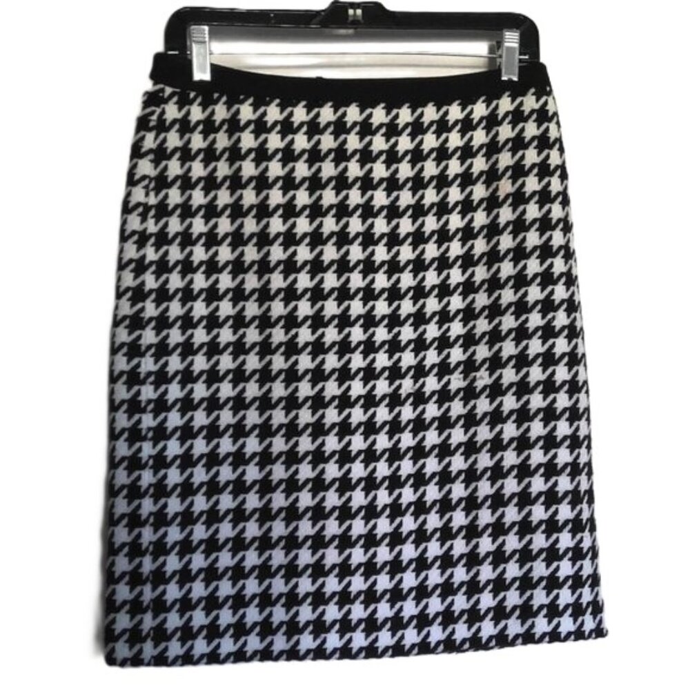 NEW Isaac Mizrahi  Target Skirt Black / White Houndstooth Straight Pencil NWOT 6